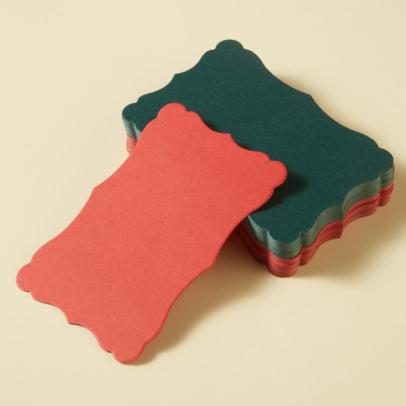 Toperd 120 Pieces Small Mini Business Cards Vintage Assorted Colors Blank Note Gift for Business, Gift Cards (Christmas Red Green) - Image 3